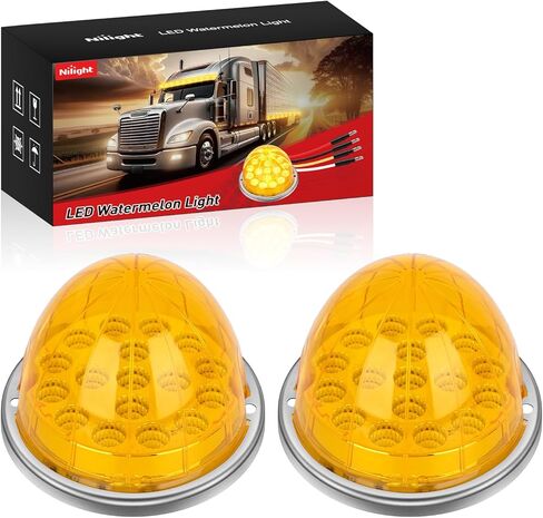 Nilight البطيخ ضوء 17 LED ثنائي اللون 2PCS الفولاذ المقاوم للصدأ مدي الأحمر إلى الأرجواني علامة الجانب التخليص بدوره أضواء الإشارة 4 المكونات IP68 للماء لشاحنة مقطورة بيك اب العربة RV ATV UTV قارب in Kuwait