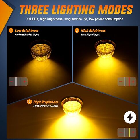 Nilight البطيخ ضوء 17 LED ثنائي اللون 2PCS الفولاذ المقاوم للصدأ مدي الأحمر إلى الأرجواني علامة الجانب التخليص بدوره أضواء الإشارة 4 المكونات IP68 للماء لشاحنة مقطورة بيك اب العربة RV ATV UTV قارب in Kuwait