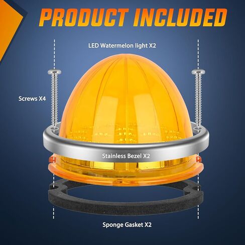 Nilight البطيخ ضوء 17 LED ثنائي اللون 2PCS الفولاذ المقاوم للصدأ مدي الأحمر إلى الأرجواني علامة الجانب التخليص بدوره أضواء الإشارة 4 المكونات IP68 للماء لشاحنة مقطورة بيك اب العربة RV ATV UTV قارب in Kuwait