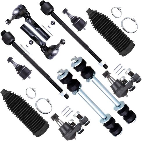 SCITOO 12pcs Front Suspension Kit Outer Inner Tie Rod End w/Boot Replacement for 1999-2006 for Chevy Silverado 1500 for GMC Sierra 1500 Lower Upper Ball Joint Sway Bar End Link in Saudi Arabia