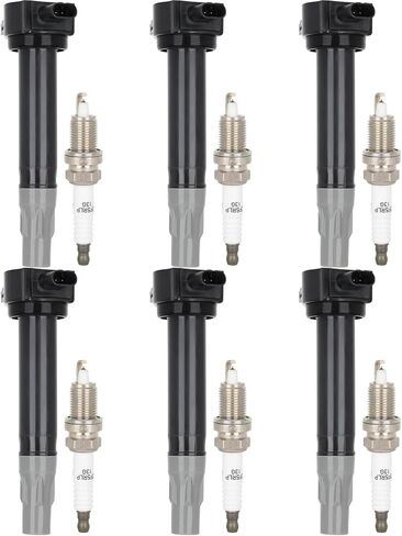 ECCPP ‎UF502 6 ملفات إشعال مع 6 شمعات إشعال إيريديوم لشاحن دودج نيترو جراند كارافان تاون كانتري S لـ EBRing 2.7L 3.5L 4.0L V6 2006 2007 2008 2009 2010 UF502 C1522 5C1565 in Saudi Arabia