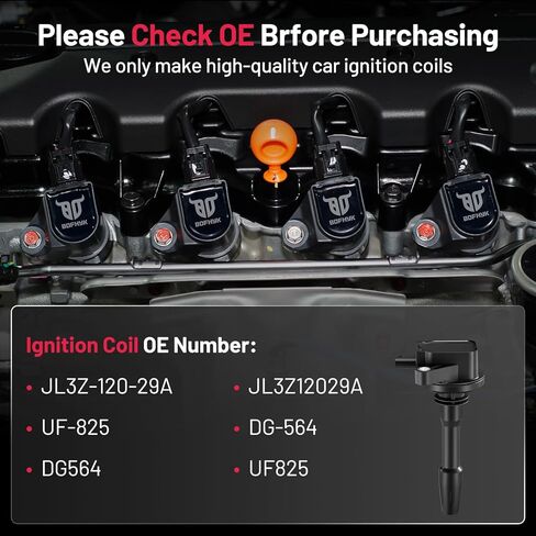 حزم ملف الإشعال BDFHYK متوافقة مع Figo Fiesta l3 l4 1.6L 1.5L 2011 2012 2013 2014 2015 2016 2017 2018 2019 2020 لفائف لـ UF740 E1240 5C1888 178-8079 C2037 CM5G12029FC مجموعة من 1 in Kuwait