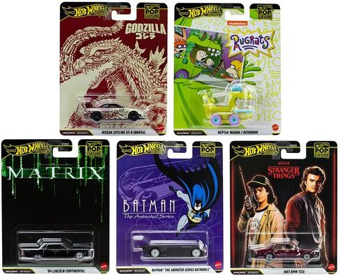 نموذج سيارة بمقياس 1:64 متوافق مع حافظة Hot Wheels Premium 2025 Pop Culture N، مجموعة من 5 سيارات، HXD63-956N in Saudi Arabia