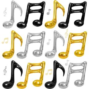 Blue and Hot Pink Music Note Balloons, 16Inch 12Pc Blue Hot Pink and Black Quaver Aluminum Foil Balloons for Music Themed Birthday Baby Shower Outdoor Party Home Short Video Decorations in Saudi Arabia