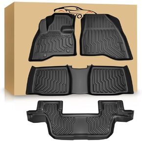 Floor Mats Compatible with 2015-2019 Ford Explorer Bench Seating No Fit Bucket Seating, All Weather TPE Liners, Black in Saudi Arabia