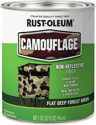 Rust-Oleum 379559 Specialty Camouflage Paint, Quart, Flat Earth Brown 32 Fl Oz (Pack of 1) in Kuwait