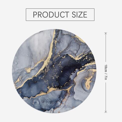 Marble Style Blue Gray Gold Mouse Pad,Abstract Mousepad for Desk Home Office Dorm Computers Laptop Accessories,7.9x7.9 Inch in Saudi Arabia
