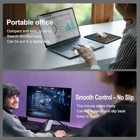 لوحة ماوس لاختصارات Excel/Word/PowerPoint/Windows - لوحة مكتب صغيرة لأوراق الغش من Excel - لوحة ماوس كمبيوتر محمولة مقاس 11.8 بوصة × 9.8 بوصة - ألعاب، مكتب، مقاومة للماء، غير قابلة للانزلاق، حواف مخيطة in Saudi Arabia