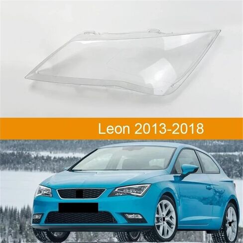 Compatible for Seat Leon ST 2013 2014 2015 2016 2017 2018 Headlamp Cover Car Headlight Lens Replacement Front Lampshade Glass Auto Shell(Left and Right) in Saudi Arabia