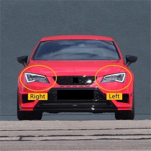 Compatible for Seat Leon ST 2013 2014 2015 2016 2017 2018 Headlamp Cover Car Headlight Lens Replacement Front Lampshade Glass Auto Shell(Left and Right) in Saudi Arabia