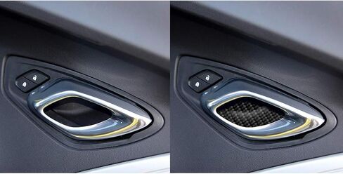 Real Carbon Fiber for Chevrolet Camaro 2015-2021 Inner Door Switch Handle Bowl Protector Panel Decal Trim Cover Decoration Soft Sticker Car Interior Accessories 2PCS (Black) in Saudi Arabia