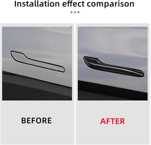 مقابض الأبواب، متوافقة مع طراز تسلا 3 Y ملصقات مقبض مضاد للتجمد، غطاء رقعة السيارة، مقبض باب مقاوم للصقيع ABS 4 قطع 2017-2024 (4 قطع أسود غير لامع) in Kuwait