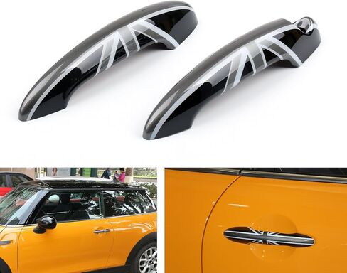 Artudatech Black Union Jack UK Design Door Handle Cover for Mini Cooper R50 R52 R53 R55 R56 in Saudi Arabia