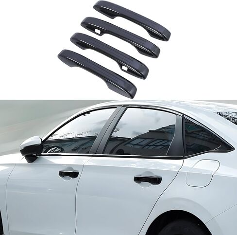 غطاء مقبض الباب الخارجي باللون الأسود اللامع ABS لحماية المقبض الخارجي لسيارة Toyota Rav4 2019-2023 2024، لملحقات Toyota Highlander 2020-2022 2023 مع قفل تلقائي ذكي in Kuwait