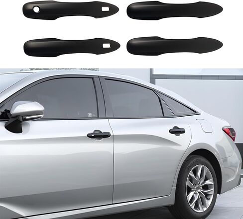 غطاء مقبض الباب الخارجي باللون الأسود اللامع ABS لحماية المقبض الخارجي لسيارة Toyota Rav4 2019-2023 2024، لملحقات Toyota Highlander 2020-2022 2023 مع قفل تلقائي ذكي in Kuwait