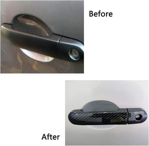 غطاء مقبض الباب الخارجي الملون من ألياف الكربون لسيارة Nissan Micra K12 2005-2010 Versa Tiida C11 2007-2011 ملحقات ديكور (مع فتحات مفاتيح ذكية) in Kuwait