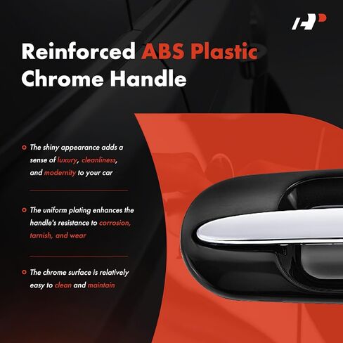 مقبض الباب الخارجي للجانب الأيسر الأمامي من A-Premium متوافق مع Honda CR-V CRV 1997 1998 1999 2000 2001، رافعة كروم وغطاء أسود، استبدال # 72180-ST0-J02 in Kuwait