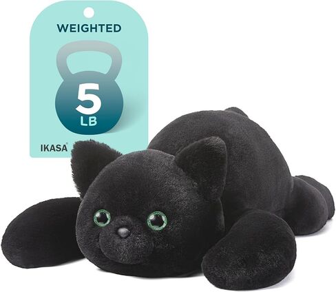 IKASA 5 lbs Weighted Stuffed Animal Orange Tabby Cat Plush Toy,Giant Large Big Jumbo Soft Kitten Toys,24 inches Huge Cute Fat Plushy,Gifts for Kids in Kuwait