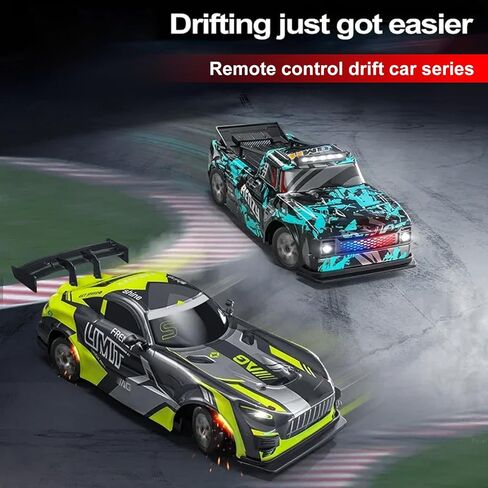RC Drift Car, 1:16 Scale Remote Control Car 25KM/H 4WD High Speed Remote Control Cars with LED Lights Extra Tires 4WD Hobby RC Cars Pickup Model Toy for Teens Adults in Saudi Arabia