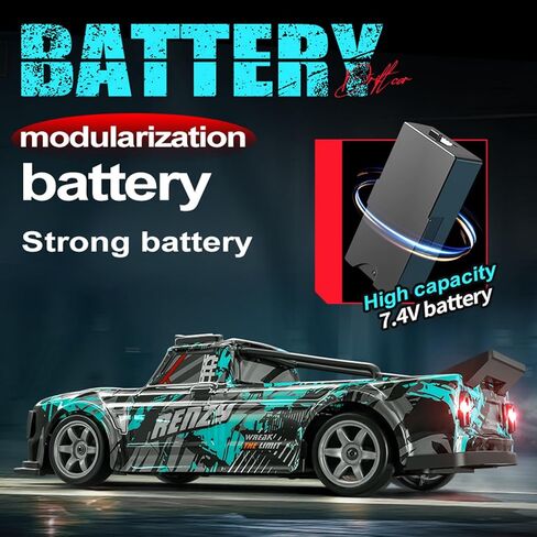 RC Drift Car, 1:16 Scale Remote Control Car 25KM/H 4WD High Speed Remote Control Cars with LED Lights Extra Tires 4WD Hobby RC Cars Pickup Model Toy for Teens Adults in Saudi Arabia