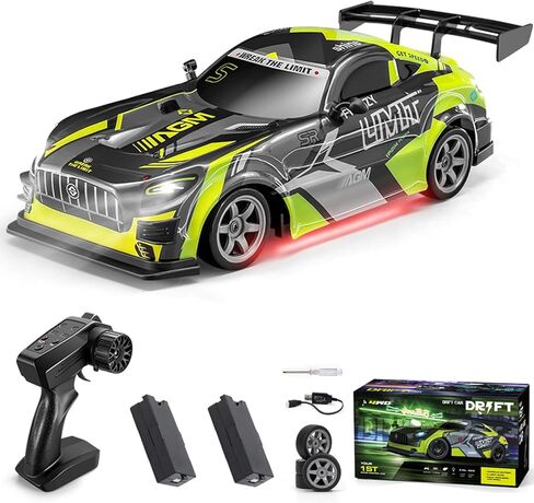 RC Drift Car, 1:16 Scale Remote Control Car 25KM/H 4WD High Speed Remote Control Cars with LED Lights Extra Tires 4WD Hobby RC Cars Pickup Model Toy for Teens Adults in Saudi Arabia