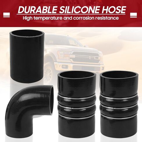 Turbo Intercooler kit Pipe Boot and Intake Elbow for 2003-2007 Ford F250 F350 F450 F550 Super Duty Intercooler Pipe Boot kit 6.0L Powerstroke Diesel-Red in Saudi Arabia