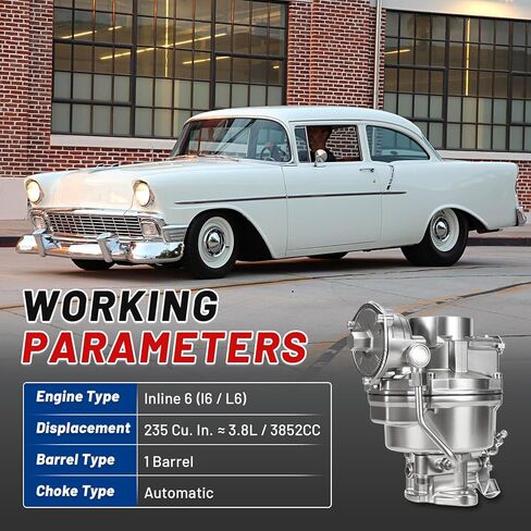 7003538 طقم مكربن ​​جديد روتشستر BC 1-برميل مع خنق تلقائي يناسب 1950-1956 تشيفي/شيفروليه 235Ci 3.8L I6 استبدال 7003536 بيل إير 150 210 شاحنة سيدان فليت لاين سوبربان كورفيت in Kuwait