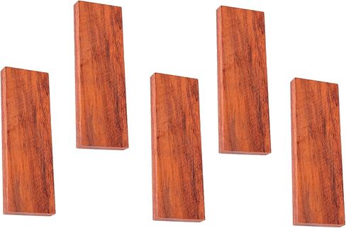 5 PCS Ironwood Knife Handle Scales, Natural Red Pearwood Unfinished Knife Handle Makers Material for DIY Crafts (4.7'' x 1.6'' x 0.4'') in Kuwait