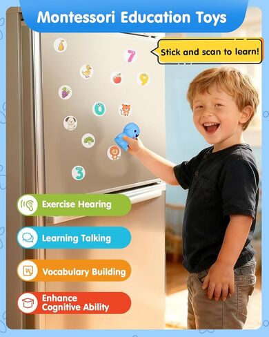 Phonics Talking Flash Cards with Reader Dog, Learn to Read with 148 Pages, 148 Sentences, 592 Words & 90 Stickers, Toddler Education Learning Toys for Kids Ages 3-8 Kindergarten 1st 2nd Grade in Saudi Arabia
