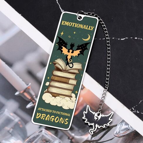 Fantasy Dragon Book Marks for Women Men - Christmas Funny Gift Ideas, 4th Forth Flying Dragon Themed Gift for Fantasy Book Lover, Stocking Stuffer for Reading Women Bookmark White Elephant Gifts Her in Saudi Arabia
