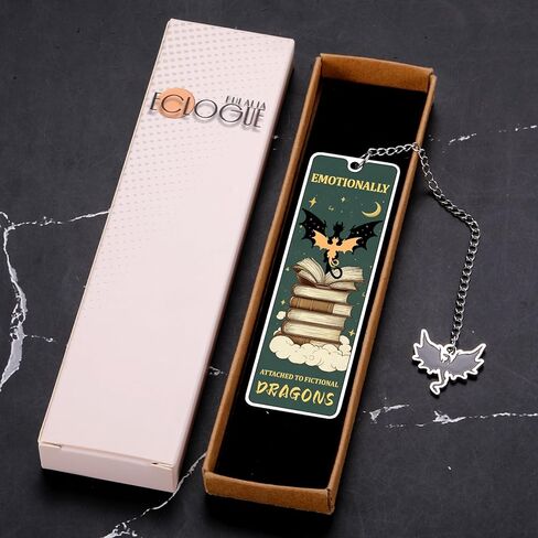 Fantasy Dragon Book Marks for Women Men - Christmas Funny Gift Ideas, 4th Forth Flying Dragon Themed Gift for Fantasy Book Lover, Stocking Stuffer for Reading Women Bookmark White Elephant Gifts Her in Saudi Arabia