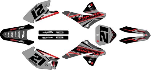 Graphics Kit for Suzuki DRZ125/DRZ125L (2008+) SHADERS Series Smoke 16 Mil - On/Off The Road - Dirt Pit Bike Motorcycle Sticker, Dirtbike Racing Decal Motocross Accessories no-Plastics in Saudi Arabia