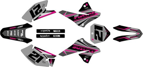 Graphics Kit for Suzuki DRZ125/DRZ125L (2008+) SHADERS Series Smoke 16 Mil - On/Off The Road - Dirt Pit Bike Motorcycle Sticker, Dirtbike Racing Decal Motocross Accessories no-Plastics in Saudi Arabia