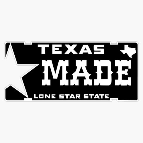 MAGNET Texas Made Lone Star لوحة ترخيص ملصق فينيل مغناطيسي ملصق مغناطيسي 5 بوصة in Kuwait