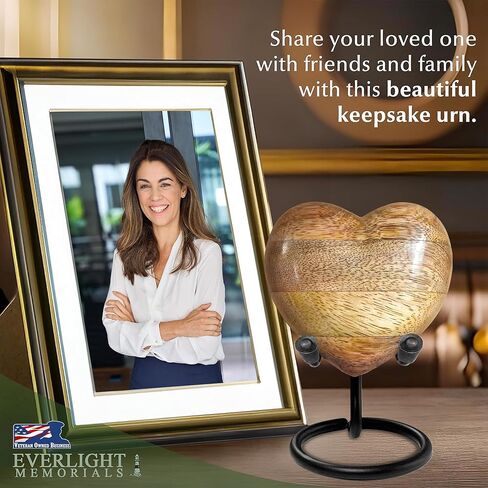 Cremation Urns for Human Ashes - Wooden Legacy Large Decorative Urn for Adult Men & Women - Burial Urns for Adult Human Ashes in Kuwait