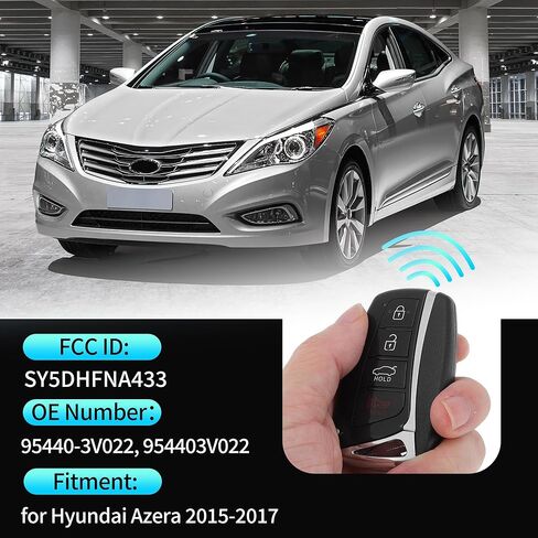 X AUTOHAUX SY5DHFNA433 434MHz استبدال دخول بدون مفتاح مفتاح ذكي عن بعد فوب لشركة Hyundai Azera 2015 2016 2017 No.95440-3V022 954403V022 4 أزرار in Saudi Arabia