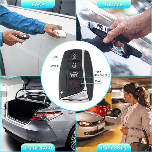 X AUTOHAUX SY5DHFNA433 434MHz استبدال دخول بدون مفتاح مفتاح ذكي عن بعد فوب لشركة Hyundai Azera 2015 2016 2017 No.95440-3V022 954403V022 4 أزرار in Saudi Arabia