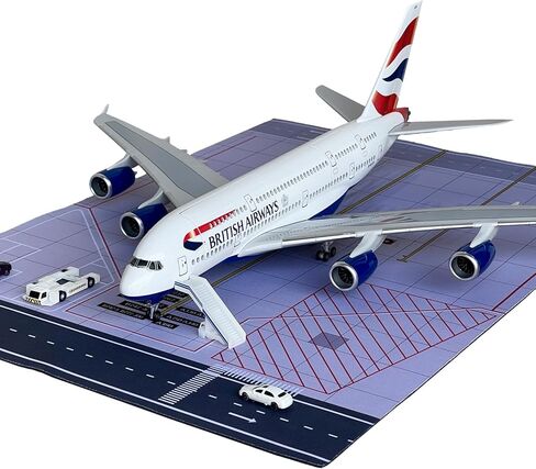 نموذج طائرة A380، ترقية A380 بأبواب قابلة للفتح ومقصورة مفصلة بمقياس 1/160 مقاس 18.1 بوصة طقم طائرة 380 مع أضواء LED وحامل عرض وحصيرة مطار مطاطية، هدية مثالية لمحبي الطيران in Kuwait