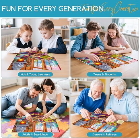 300 Piece Puzzles for Adults,Rustic Lodge Cozy Fire Puzzle for Adults Kids Seniors,Large Piece Fireplace Room Puzzle for Kids 8-10 10-12,Challenging Sofa Dog Puzzles Perfect for Game Nights, 20.5x15 in Saudi Arabia