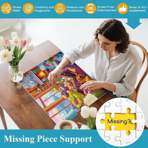 300 Piece Puzzles for Adults,Rustic Lodge Cozy Fire Puzzle for Adults Kids Seniors,Large Piece Fireplace Room Puzzle for Kids 8-10 10-12,Challenging Sofa Dog Puzzles Perfect for Game Nights, 20.5x15 in Saudi Arabia
