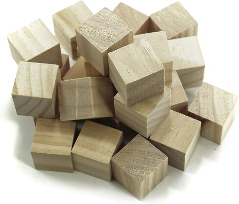مكعبات خشبية كتل خشبية مربعة لصنع الألغاز DIY الحرف اليدوية صور (1-1/2 بوصة 12 قطعة) in Saudi Arabia