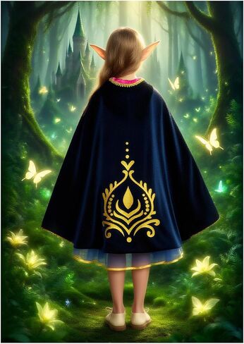 Girls Anna Velet Cape Hooded Cloak Kids Play Cape Dress up Costume in Saudi Arabia