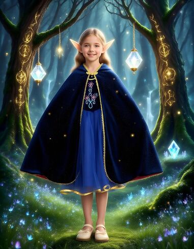 Girls Anna Velet Cape Hooded Cloak Kids Play Cape Dress up Costume in Saudi Arabia