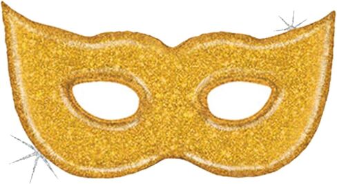 Artisan Owl Holographic Mardi Gras Glittering Gold Mask Jumbo 51" Foil Party Balloon in Saudi Arabia