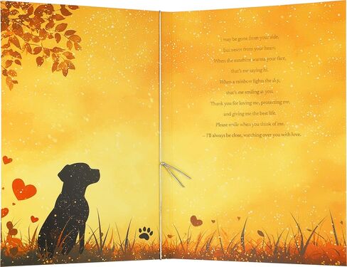 Dog Loss Sympathy Card – “Gone from Sight, Never from Your Heart" – Pet Memorial Greeting Card with Printed Inside – Includes Envelope & Stickers in Saudi Arabia
