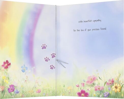 Dog Loss Sympathy Card – “Gone from Sight, Never from Your Heart" – Pet Memorial Greeting Card with Printed Inside – Includes Envelope & Stickers in Saudi Arabia