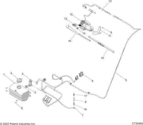 Polaris Off Road Windshield Washer Bottle Assembly - 2205139 in Saudi Arabia