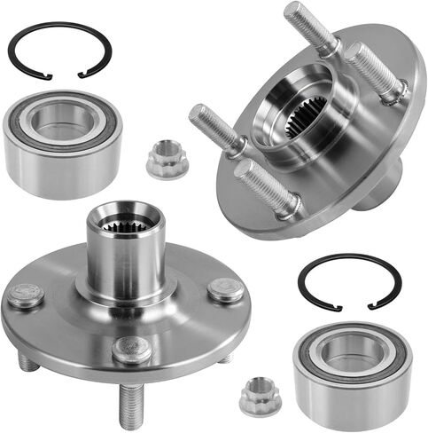 محور ديترويت - طقم تعليق أمامي مكون من 8 قطع لسيارة Toyota Echo 2003-2005 2004-2006 Scion xA xB، 2 محمل عجلة ومحاور 2 وصلات نهاية شريط Sway 2 مفاصل كروية سفلية 2 استبدال قضبان التعادل الخارجية in Kuwait