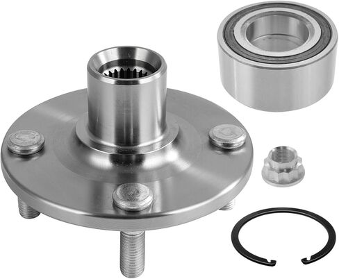 محور ديترويت - طقم تعليق أمامي مكون من 8 قطع لسيارة Toyota Echo 2003-2005 2004-2006 Scion xA xB، 2 محمل عجلة ومحاور 2 وصلات نهاية شريط Sway 2 مفاصل كروية سفلية 2 استبدال قضبان التعادل الخارجية in Kuwait