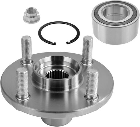 محور ديترويت - طقم تعليق أمامي مكون من 8 قطع لسيارة Toyota Echo 2003-2005 2004-2006 Scion xA xB، 2 محمل عجلة ومحاور 2 وصلات نهاية شريط Sway 2 مفاصل كروية سفلية 2 استبدال قضبان التعادل الخارجية in Kuwait